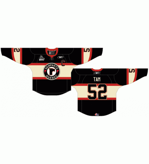 Custom QMJHL Quebec Remparts 2010 13 Hockey Jersey Alternate Black